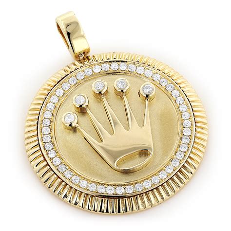 gold plated rolex crown pendant|Rolex Crown Gold .